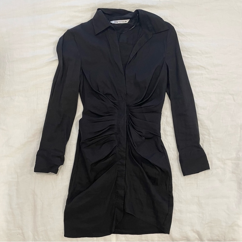 Zara Draped Linen Dress